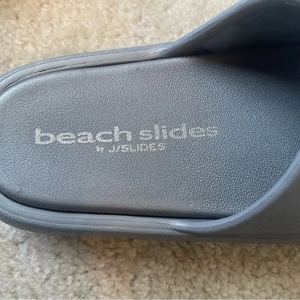 J Slides Squish Gray‎ Beach Slides Size 6 NWT